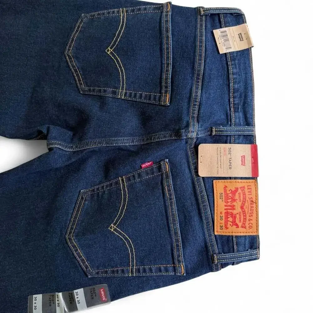 Levi's 502 Taper Stretch Jeans Men's 30x30 Navy Blue New With Tags